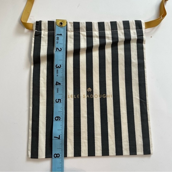 Lele Sadoughi Small Striped Drawstring Dust Bag 8” x 7” - Picture 5 of 6